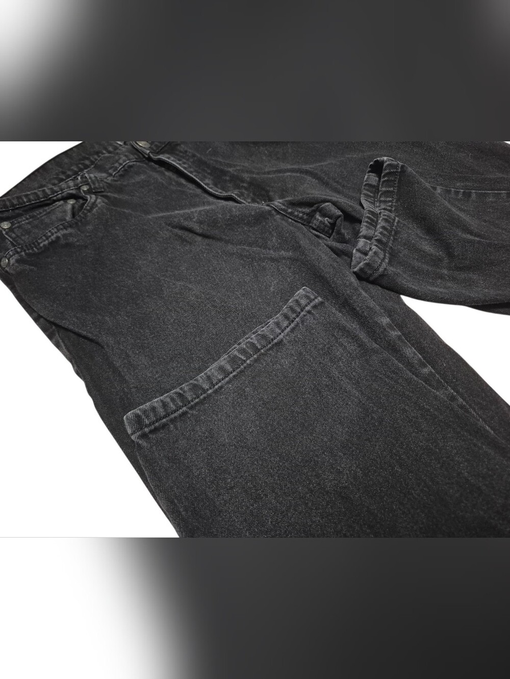 Relaxed-Fit Men's Washed Black Denim Jeans